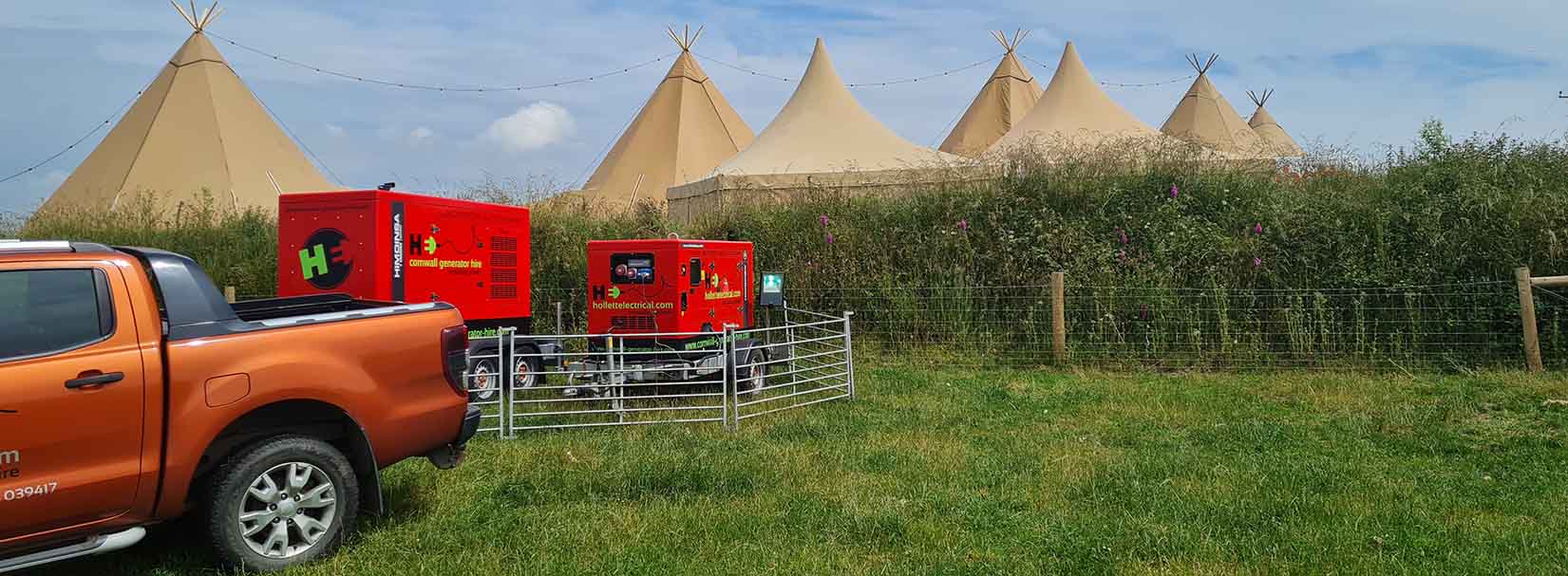 Generator hire for Tipi weddings