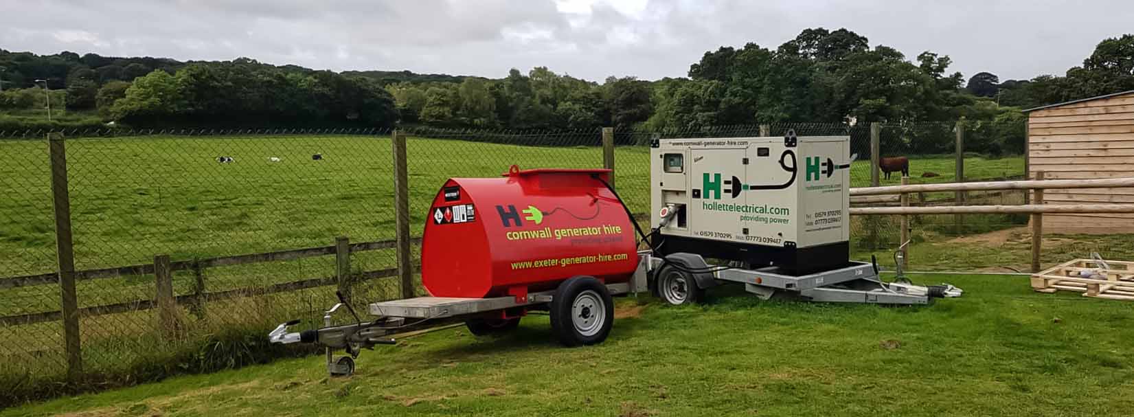 Cornwall generator and fuel bowser for hire