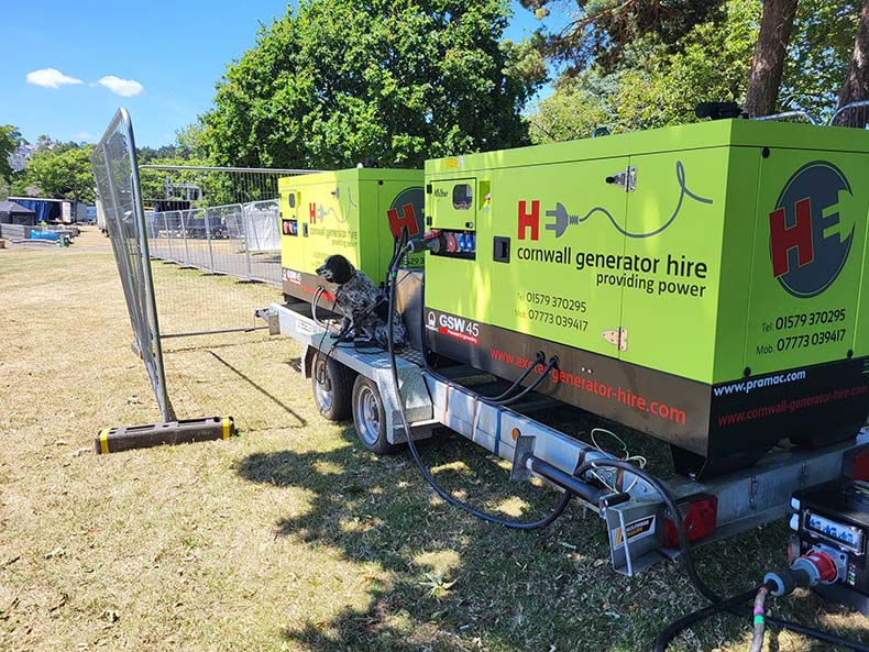 Generators set up for Electric Bay Festival