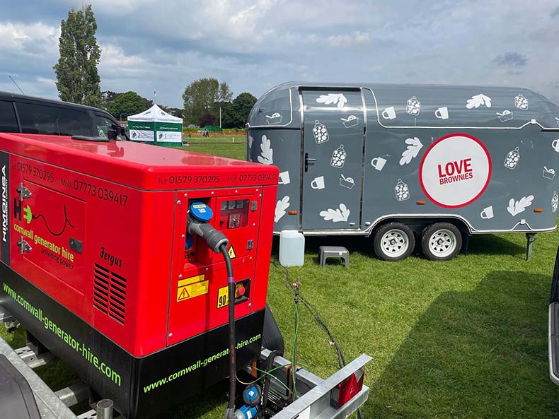 Generator for I Love Brownies van at summer show