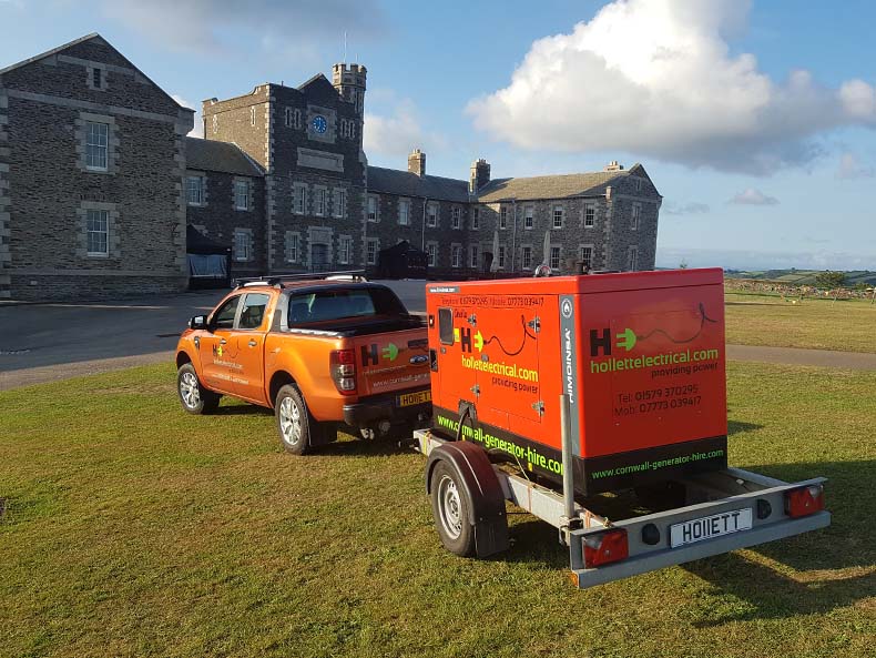 Generator hire for wedding at Pendennis Castle