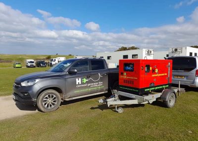 Cornwall generator hire supplying power on a film location