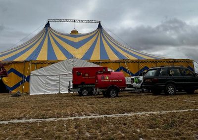Providing generator power to a circus in Plymouth